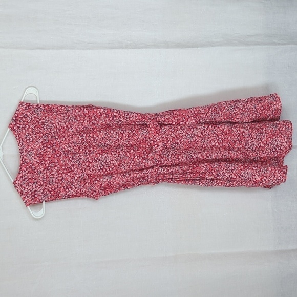 🍉 Gap Pink Microfloral Sleeveless Button Front Dress with Sash Size Small - Picture 6 of 6